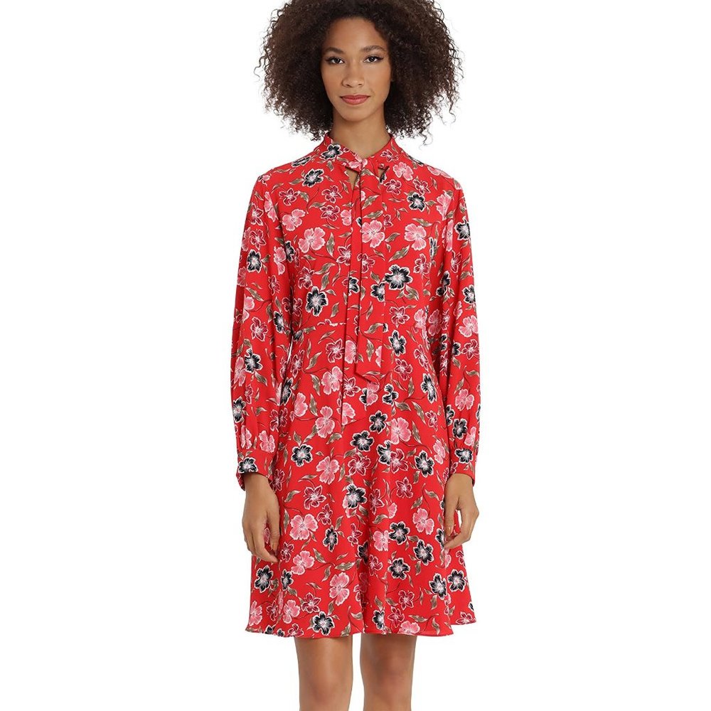 Maggy London Long Sleeve Red Dress - US 6